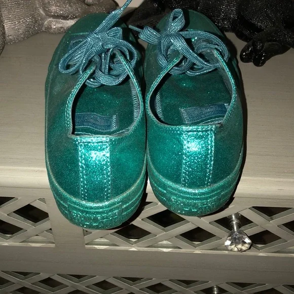 Converse Glitter Teal Women's Shoes - Picture 2 of 2